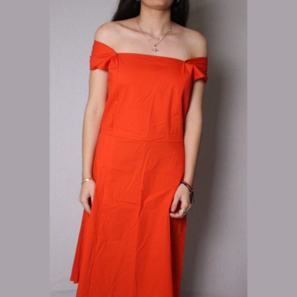 Salvatore Ferragamo Women's Floral Summer Dress Size 46 IT $1490 NWT TANGERINE - Picture 8 of 8